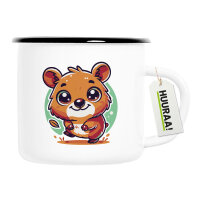 Emaille Tasse Quokka Comic 300ml Vintage Emaille Becher