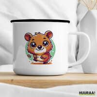 Emaille Tasse Quokka Comic 300ml Vintage Emaille Becher
