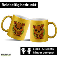 Glitzertasse Quokka Comic 330ml