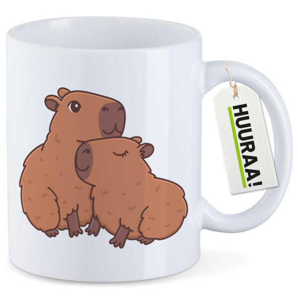Kaffeetasse Capybara Paar Comic 330ml