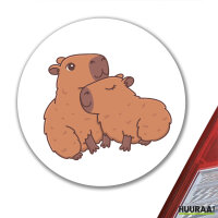 Aufkleber Capybara Paar Comic 10cm