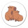 Aufkleber Capybara Paar Comic 10cm