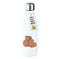 Edelstahl-Trinkflasche Capybara Paar Comic 500ml...