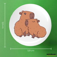 Button Capybara Paar Comic