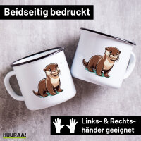 Emaille Tasse Otter Comic 300ml Vintage Emaille Becher