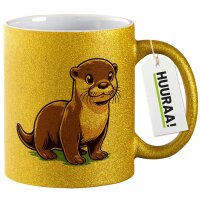 Glitzertasse Otter Comic 330ml
