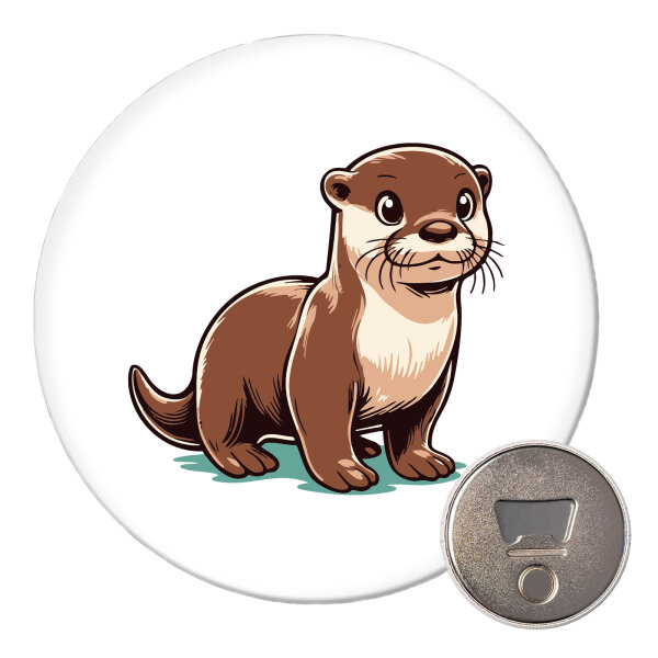 Magnet Otter Comic 59mm Kühlschrankmagnet Flaschenöffner