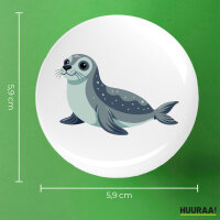 Button Seehund Comic