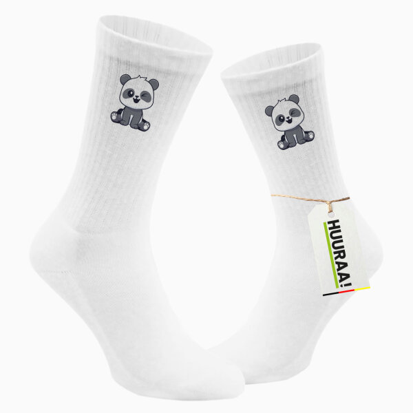 Unisex Socken Panda Comic Größe 37/46 White Motiv Tennissocken