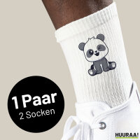 Unisex Socken Panda Comic Größe 37/46 White Motiv Tennissocken