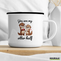 Emaille Tasse You are my otter half Paar 300ml Vintage Emaille Becher