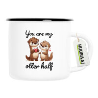 Emaille Tasse You are my otter half Paar 300ml Vintage