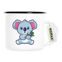 Emaille Tasse Koala Comic 300ml Vintage Emaille Becher