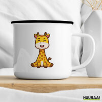 Emaille Tasse Giraffe Comic 300ml Vintage Emaille Becher