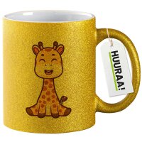 Glitzertasse Giraffe Comic 330ml