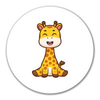 Aufkleber Giraffe Comic 10cm rund