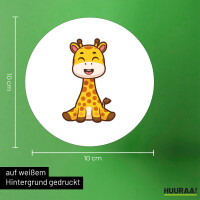 Aufkleber Giraffe Comic 10cm rund