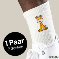Unisex Socken Giraffe Comic Größe 37/46 White Motiv Tennissocken
