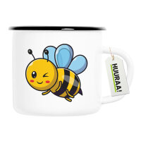 Emaille Tasse Biene Comic 300ml Vintage Emaille Becher