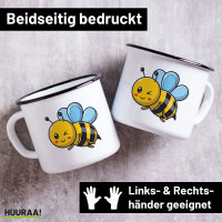 Emaille Tasse Biene Comic 300ml Vintage Emaille Becher