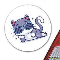 Aufkleber Cool Cat Comic 10cm rund