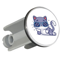 Waschbeckenstöpsel Cool Cat Comic 4cm Abflussstopfen