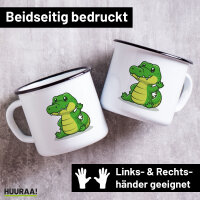 Emaille Tasse Krokodil Comic 300ml Vintage