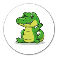 Aufkleber Krokodil Comic 10cm rund