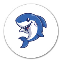 Aufkleber Hai Comic 10cm rund