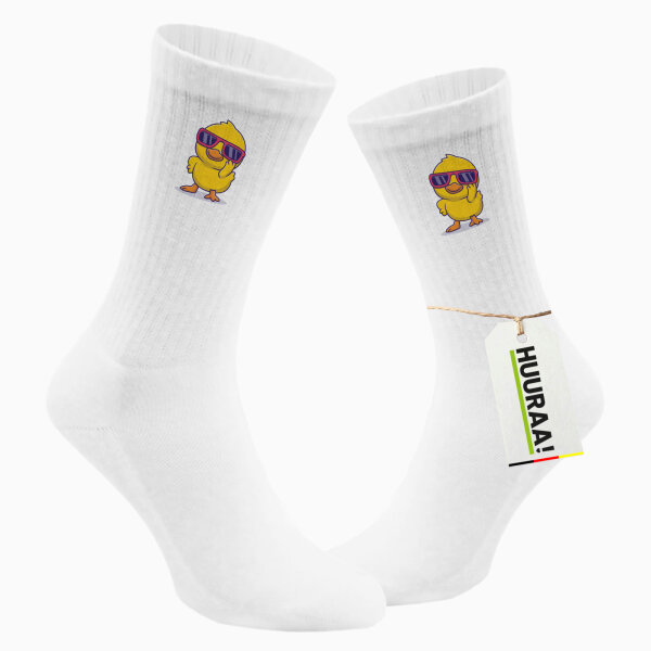 Unisex Socken Cool Küken Comic Größe 37/46 White Motiv Tennissocken
