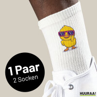 Unisex Socken Cool Küken Comic Größe 37/46 White Motiv Tennissocken