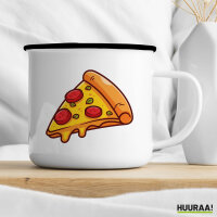 Emaille Tasse Pizza Stück Comic 300ml Vintage Emaille Becher