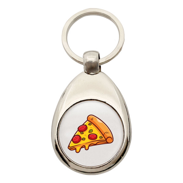 Schlüsselanhänger Pizza Stück Comic