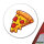 Aufkleber Pizza Stück Comic 10cm rund