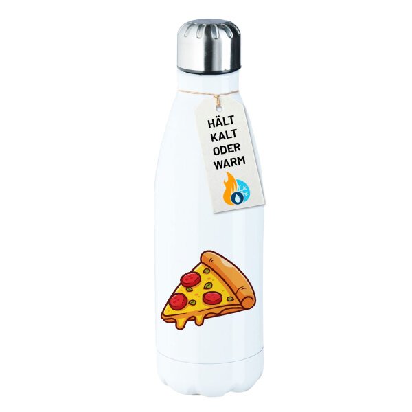 Edelstahl-Trinkflasche Pizza Stück Comic 500ml Wasserflasche