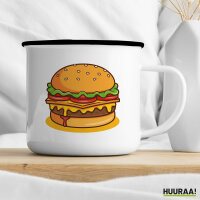 Emaille Tasse Burger Comic 300ml Vintage Emaille Becher