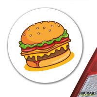 Aufkleber Burger Comic 10cm rund