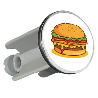 Waschbeckenstöpsel Burger Comic 4cm Abflussstopfen