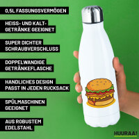 Edelstahl-Trinkflasche Burger Comic 500ml Wasserflasche