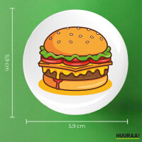 Button Burger Comic rund