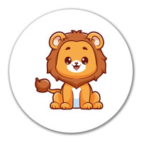 Aufkleber Löwe Comic 10cm rund