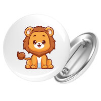 Button L&ouml;we Comic rund