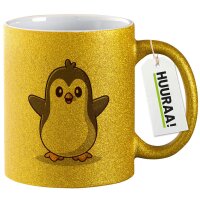 Glitzertasse Pinguin Comic 330ml