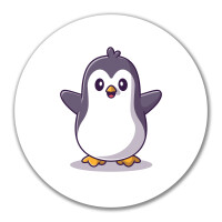 Aufkleber Pinguin Comic 10cm rund