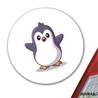 Aufkleber Pinguin Comic 10cm rund