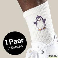 Unisex Socken Pinguin Comic Größe 37/46 White...