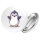 Button Pinguin Comic rund