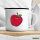 Emaille Tasse Apfel Comic 300ml Vintage Emaille Becher