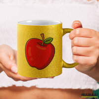 Glitzertasse Apfel Comic 330ml