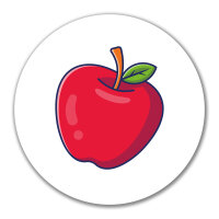 Aufkleber Apfel Comic 10cm rund